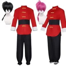 Peruca de Cosplay Anime Ranma 1/2 Nibun-no-Ichi para Fantasias de Halloween e Natal para Homens e Mulheres TWN WH4L OY2S
