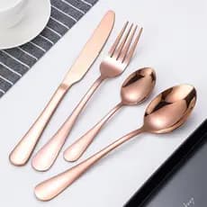 Jogo de Talheres Gourmet Rose Gold 24 Peças Aço Inox