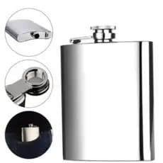 Cantil De Bolso em Aço Inox Porta Bebida para Whisky Vodka e Licor Cantil Portátil Porta Bebida Viagem Aço Inox 240 Ml