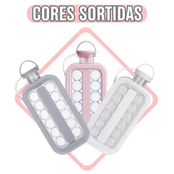 Garrafa Portátil e Forma de Gelo - Ice Bottle 2 em 1 - (Cores Sortidas)