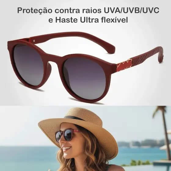Óculos de Sol Adulto Original Flexível Com Hastes Flexíveis e Resistente