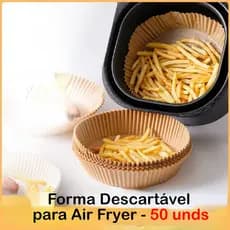 Forma Descartável para Air Fryer 19,5cm ou 16cm - 50 Unids Sem Sujeiras na Cozinha