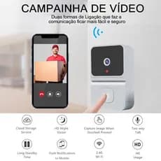 Campainha de vídeo inteligente WIFI com visão noturna com App Premium