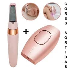 Kit de Cuidados Femininos - Lixador de Pé Elétrico + Depilador Laser - Cores Variadas