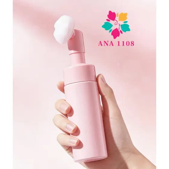 New Show PUMP  COM ESCOVA DE SILICONE PARA LIMPEZA FACIAL SKINCARE 100MLRosa E 150MLRosa/Branco