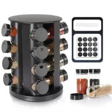 Kit 16 Porta Tempero Condimento Organizador Giratório de Temperos 360° – Porta Temperos Rotativo para Cozinha