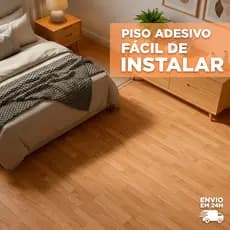 Placas Painel Revestimento Ripado MDF Autocolante para Chão e Parede 45x11cm - Fácil Aplicação