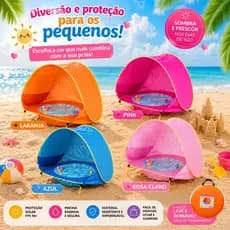 682 - Piscina Portátil e Barraca De Praia De Brinquedos Para Bebês