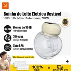 Bomba de Tirar Leite Elétrica Materno Portátil com 10 Sacos de Armazenamento e Bico de Silicone