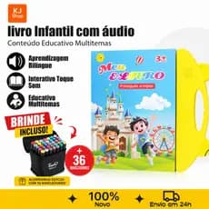 Livro Infantil Bilíngue Português Inglês Livro Interativo com Som Toque Inteligente Educativo Aprendizagem Crianças