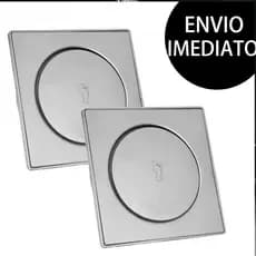 Ralo Click Inteligente 10x10 Inox Quadrado Veda Cheiro Anti-Inseto Barata Banheiro Luxo Cromado