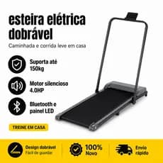 Esteira Ergométrica Dobrável 4.0HP Silenciosa Bluetooth 150kg Residencial Compacta
