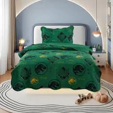 Cobre Leito Solteiro Estampado Menina e Menino 200 Fios Dupla Face - Envio Full