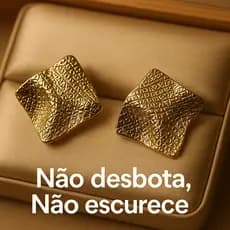 Brinco Feminino Quadrado 18K Banhado a Ouro – Não Desbota, Design Moderno