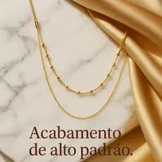 Colar Feminino Dourado com Detalhes de Bolinhas – Alta Durabilidade