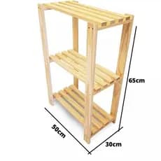Estante Multiuso Madeira Rack Móvel ( 3 PRATEIRAS  )65X50X30 cm,Sapateira