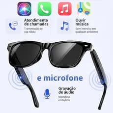 Óculos Inteligentes De Orelha Aberta Som Estéreo Mãos-Livres  Bluetooth 5.4, Chamadas e Música em Mãos Livres