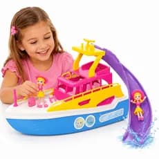 Barco de Brinquedo Iate Judy Polly Boneca e Acessorios Brinquedo de Piscina Agua Areia Praia