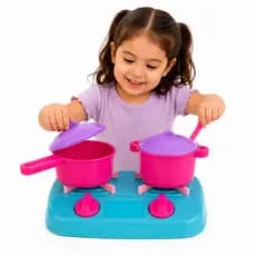 Brinquedo Fogão Para Cozinha Infantil Panelinhas Rosa Plástico Brinquedo Faz De Conta