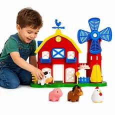 Celeiro de Brinquedo Infantil Com Acessorios Fazendinha Infantil Com Animais da Fazenda