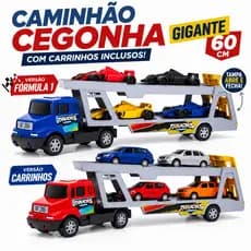 Brinquedo Caminhão Cegonha Carreta Com Formula 1 e Carrinhos Infantil Brinquedo Faz De Conta