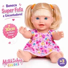 Boneca Bebe Milkinha Cores 100% em Vinil Macio Brinquedo Boneca em Vinil Infantil Tipo Boneca Reborn