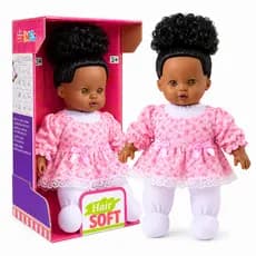 Boneca Bebe Fofa Hair Soft Negra Super Macia Brinquedo Menina Tipo Boneca Reborn