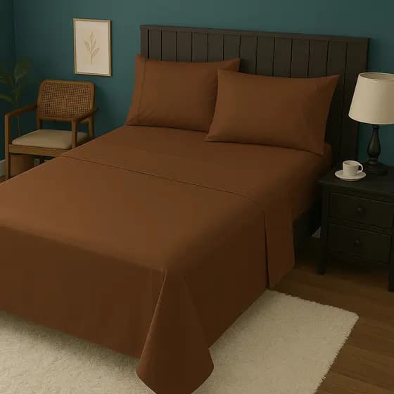 Lençol 4 Peças 400 Fios Fronhas Ponto Palito Cama Solteiro Casal Queen Todos os Tamanhos