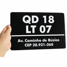 Placa de Número Residencial Personalizada 20x30cm Acrílico Casa Loja Empresa Condomínio