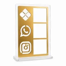 Placa Pix 3 em 1 QR Code - Para Mesa Balcão Loja Em Acrílico Espelhado