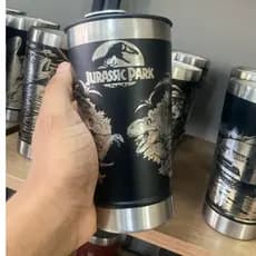 Copo Térmico Jurassic Park – Personalizado a Laser com Gravação 360º  473ml Tampa e Abridor