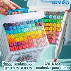 Marcadores de Desenho de Ponta Dupla Brancos, Disponíveis em 12/24/36/48/60 Cores