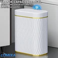Lixeira Automática 8L com Sensor Inteligente Touch Cesto de Lixo para Banheiro Cozinha Escritório