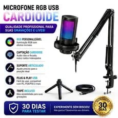 USB Cardioid Rgb Condenser Microphone for Pc Gamer and Recording