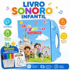 Livro Infantil com Som Livro Interativo Bilingue PT EN Brinquedo de Aprendizagem