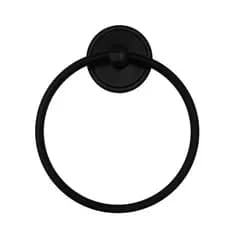 Toalheiro Circular Com Fixação Adesiva Preto