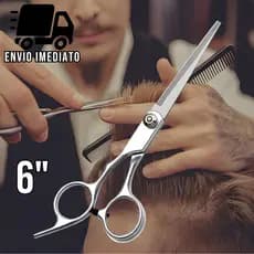 Tesoura Cabeleireiro Profissional 6" Aço Inoxidável para Cabelo Barbearia e Salão