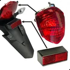 Kit Lanterna Traseira + Luz de Placa Titan Fan Start CG 125 150 160 2014 a 2024 Completo