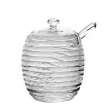 Açucareiro de Cristal com Colher e Tampa Colméia 210ml - Lyor