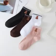 Kit 5 pares de meias de algodão femininas fofas tamanhos 35-41