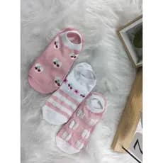 KITS 3/6/12 PARES DE MEIAS FEMININAS SAPATILHA COM SILICONE - ESTAMPADAS 35-40