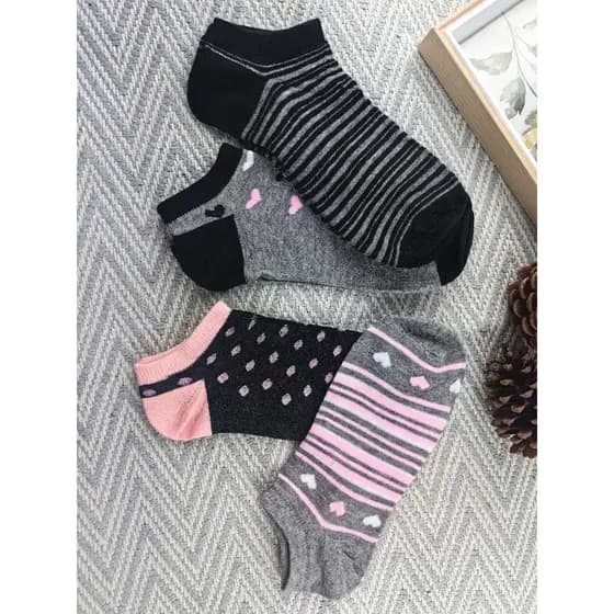 Kit 12 pares de meias curtas femininas versáteis, casuais e charmosas (tamanhos 35-40)