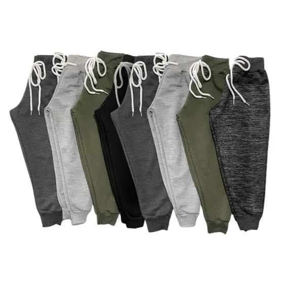 Kit 8 Calças Lisas Sem Estampa Moletom Moletinho Infantil Unissex Menina Menino Inverno