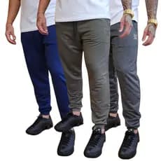 Kit 3 Calça Moletinho Jogger Moletom Slim Skinny Masculina Treino