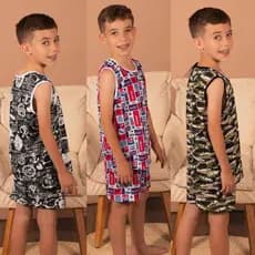 Kit 3 Pijamas Infantil Masculino Menino Tecido Macio e Leve Confortável Casal