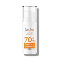 Éclat Pure protetor solar facial pele oleosa FPS70 50ml Toque Seco e Antissinais Hidratante inclui Filtro UV+Niacinamida