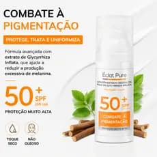 Éclat Pure Kit 2 Protetor Solar Facial FPS50 Toque Seco e Antissinais Hidratante Para Todos os Tipos de Pele