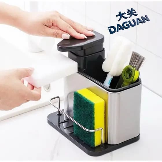 DAGUAN Sabão Aço Inox Para Pia Escorredor Organizador Utensílios Faqueiro Suporte ou de louça de cozinha Dispensador