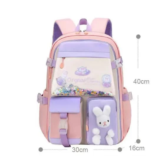 Mochila de grande capacidade com abertura lateral para fácil acesso a livros e artigos de papelaria, leve e reduz a carg