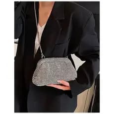 Bolsa em formato de concha, sutilmente luxuosa, brilhante,bolsa de mão e transversal